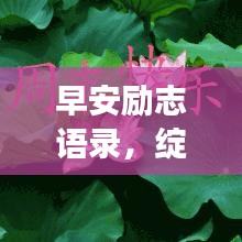 早安励志语录，绽放美丽，自信做女王