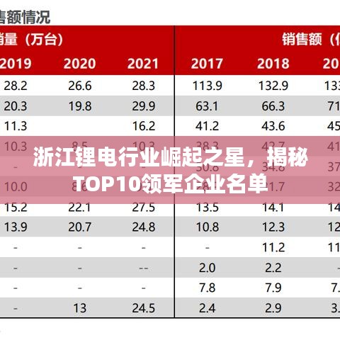 浙江锂电行业崛起之星，揭秘TOP10领军企业名单