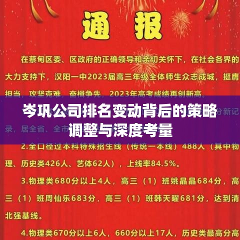 岑巩公司排名变动背后的策略调整与深度考量