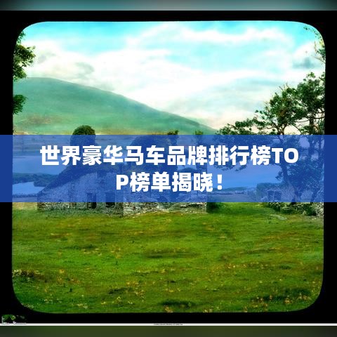 世界豪华马车品牌排行榜TOP榜单揭晓！