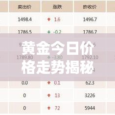 黄金今日价格走势揭秘，最新市场分析与预测视频发布