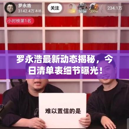 罗永浩最新动态揭秘，今日清单表细节曝光！