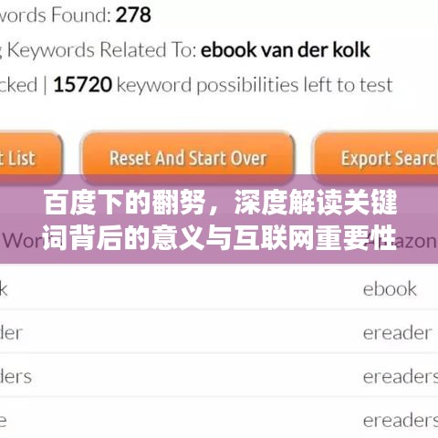 百度下的翻努，深度解读关键词背后的意义与互联网重要性