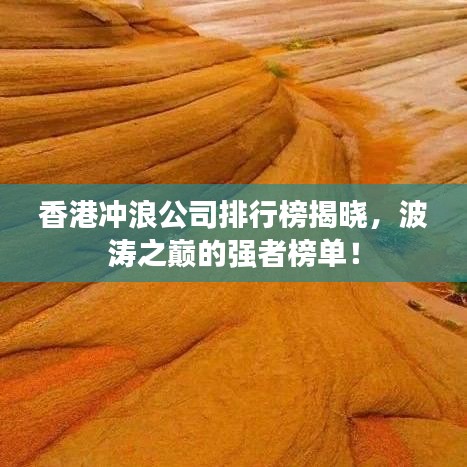 香港冲浪公司排行榜揭晓，波涛之巅的强者榜单！