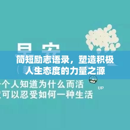 简短励志语录，塑造积极人生态度的力量之源
