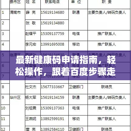 最新健康码申请指南，轻松操作，跟着百度步骤走！