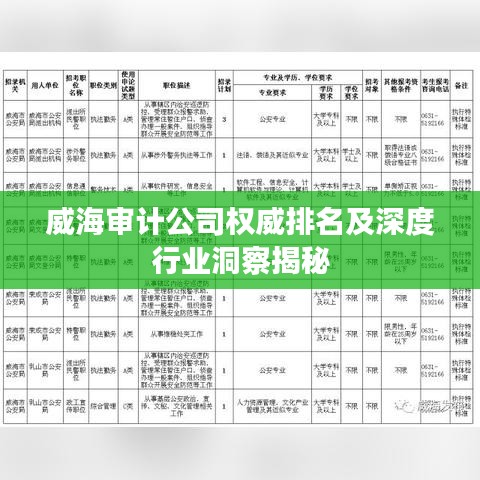 威海审计公司权威排名及深度行业洞察揭秘