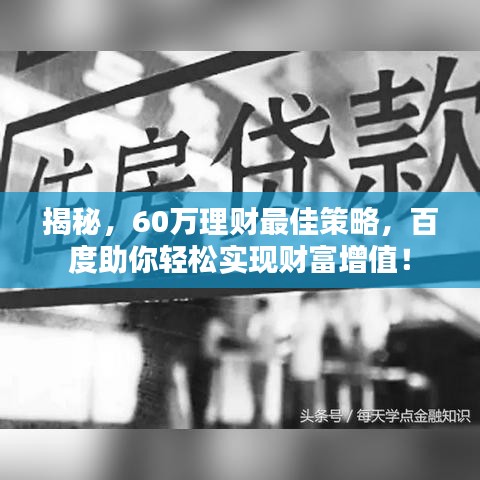 揭秘，60万理财最佳策略，百度助你轻松实现财富增值！