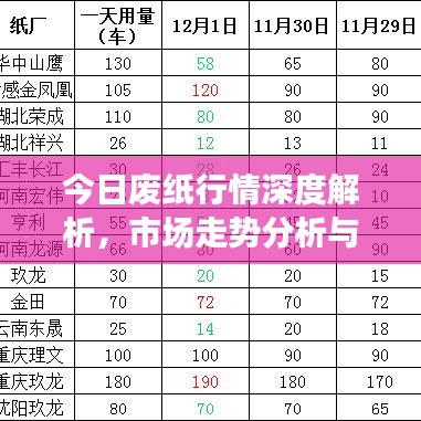 今日废纸行情深度解析，市场走势分析与未来展望