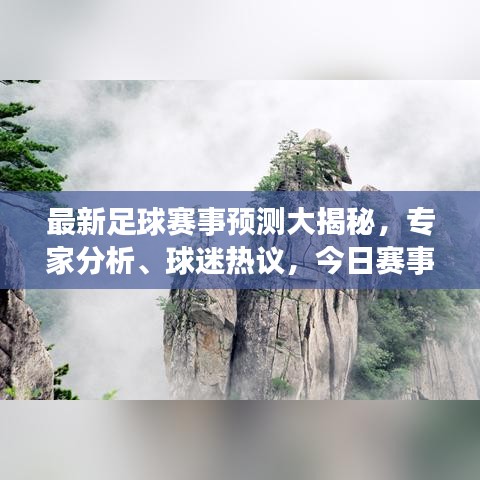 最新足球赛事预测大揭秘，专家分析、球迷热议，今日赛事动态一网打尽！